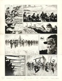 Black and white original page, Le Combat d'Henry Fleming, Steve Cuzor