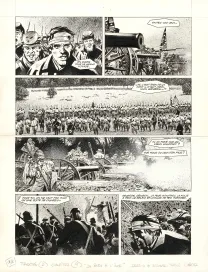 Black and white original page, Le Combat d'Henry Fleming, Steve Cuzor