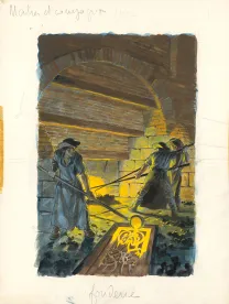 Illustration couleur, La Vie privée des Hommes, Au temps de Louis XV et des guerres en dentelle... (T.24), Pierre Joubert