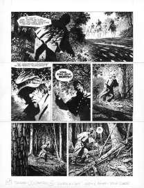 Black and white original page, Le Combat d'Henry Fleming, Steve Cuzor