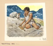 Illustration couleur, La Vie privée des Hommes, Les Temps préhistoriques (T.1), Pierre Joubert