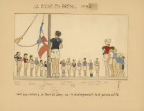 Colored illustration, Du temps que j'étais "Boiscout", Pierre Joubert