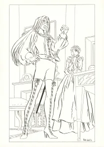 Illustration noir et blanc, La Rose écarlate , Patricia  Lyfoung 