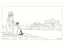 Illustration noir et blanc, La Rose écarlate , Patricia  Lyfoung 