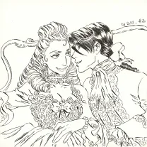 Illustration noir et blanc, La Rose écarlate , Patricia  Lyfoung 