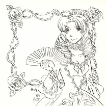 Illustration noir et blanc, La Rose écarlate , Patricia  Lyfoung 
