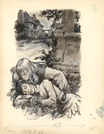 Colored illustration, Faon l'héroïque, Pierre Joubert