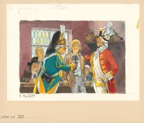 Illustration couleur, La Vie privée des Hommes, Au temps de Louis XV et des guerres en dentelle... (T.24), Pierre Joubert