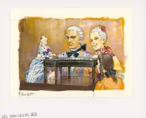 Illustration couleur, La Vie privée des Hommes, Au temps de Louis XV et des guerres en dentelle... (T.24), Pierre Joubert