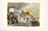 Colored illustration, La Vie privée des Hommes, Au temps de Louis XV et des guerres en dentelle... (T.24), Pierre Joubert