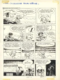 Black and white original page, Spirou et Fantasio, Du Glucose pour Noémie (T.21), Jean-Claude Fournier