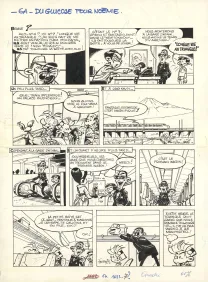 Black and white original page, Spirou et Fantasio, Du Glucose pour Noémie (T.21), Jean-Claude Fournier