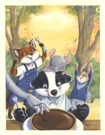 Couverture, Les Géniales inventions de Léonard le renard, Le Concours de tartes (T.2), Julie Mellan