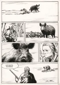 Planche noir et blanc, La Dernière Reine, Jean-Marc Rochette