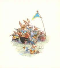 Illustration couleur, La Famille Passiflore , L'Omelette géante , Loïc Jouannigot