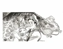 Illustration noir et blanc, The Kong Crew, Eric Herenguel