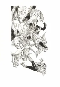 Illustration noir et blanc, The Kong Crew, Eric Herenguel