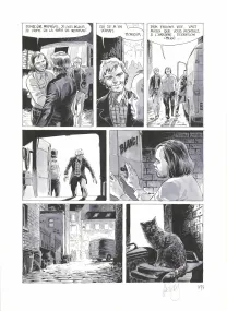Black and white original page, La Patrie des frères Werner, Sébastien Goethals