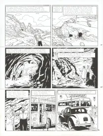 Black and white original page, Blake et Mortimer, Signé Olrik (T.30), André Juillard