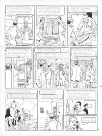 Black and white original page, Blake et Mortimer, Signé Olrik (T.30), André Juillard