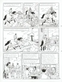 Planche noir et blanc, Blake et Mortimer, Signé Olrik (T.30), André Juillard