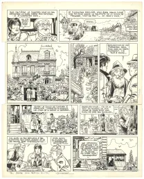 Black and white original page, Valérian, Métro Châtelet direction Cassiopée (T.9), Jean-Claude Mézières