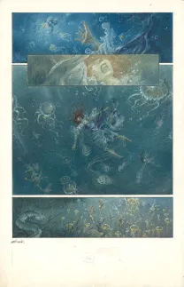 Colored original page, Le Roi des méduses, Thierry Ségur