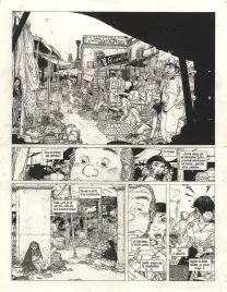 Black and white original page, Julien Boisvert , Jikuri (T.3), Michel Plessix