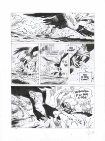 Planche noir et blanc, La Quête de l'Oiseau du Temps, L'Omégon (T.8), Vincent Mallié