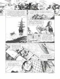 Black and white original page, 1629... ou l'Effrayante Histoire des naufragés du Jakarta, L'Apothicaire du diable (T.1), Thimothée Montaigne