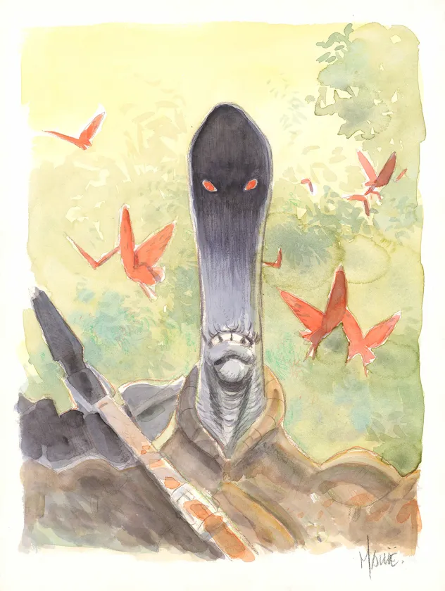 Illustration couleur, La Quête de l'Oiseau du Temps, Vincent Mallié