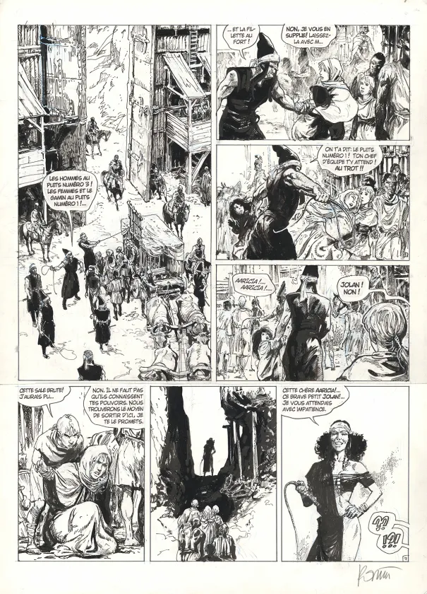 Black and white original page, Thorgal, Kriss de Valnor (T.28), Grzegorz Rosinski