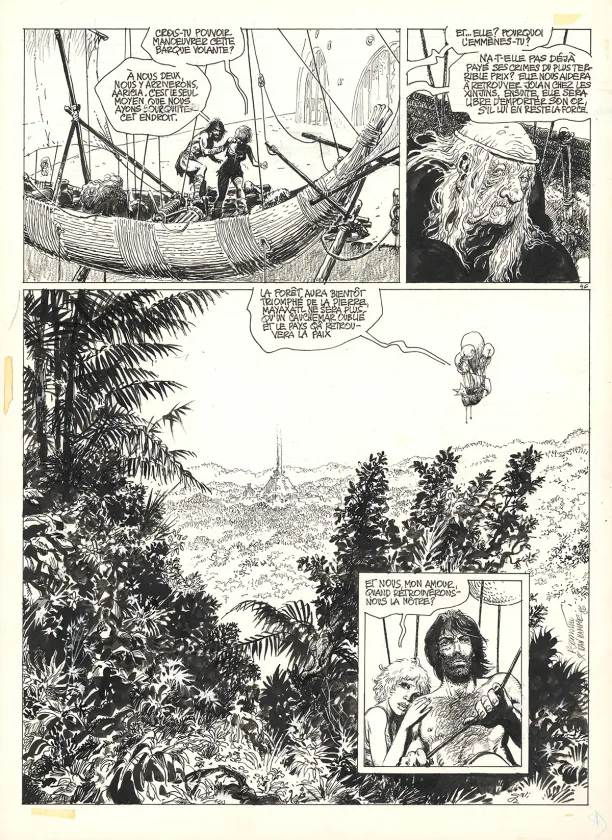 Black and white original page, Thorgal, La Cité du Dieu perdu (T.12), Grzegorz Rosinski