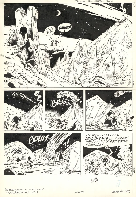 Planche noir et blanc, Boulouloum et Guiliguili (Les jungles perdues) , Le Trésor du Kawadji (T.3),  Mazel