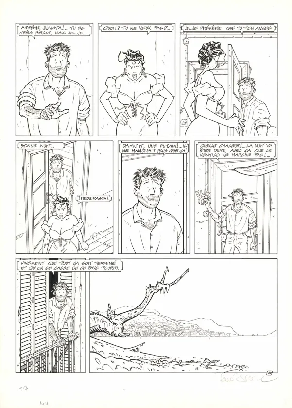Planche noir et blanc, Adler, La Jungle rouge (T.7), René Sterne