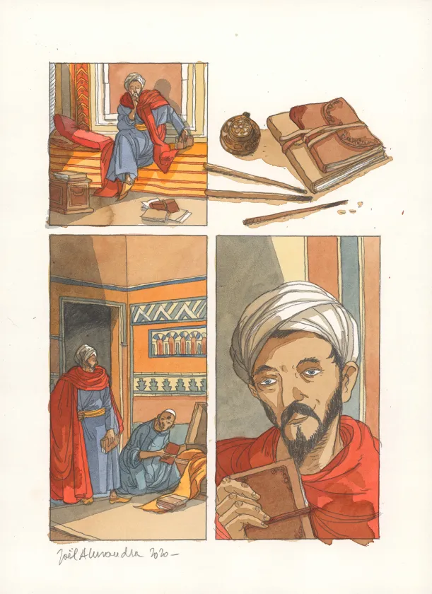 Planche couleur, Les Voyages d'Ibn Battûta, Joel Alessandra