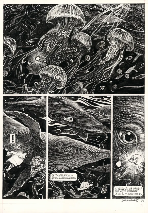 Planche noir et blanc, La Tête de mort venue de Suède, Daria Schmitt