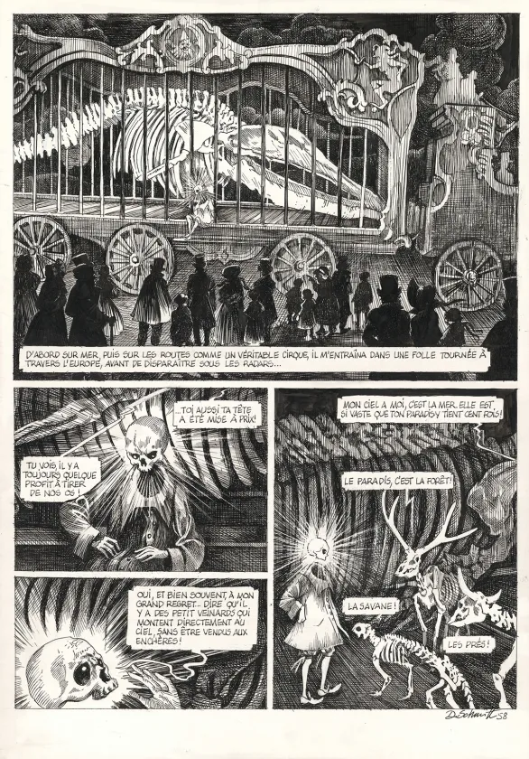 Planche noir et blanc, La Tête de mort venue de Suède, Daria Schmitt
