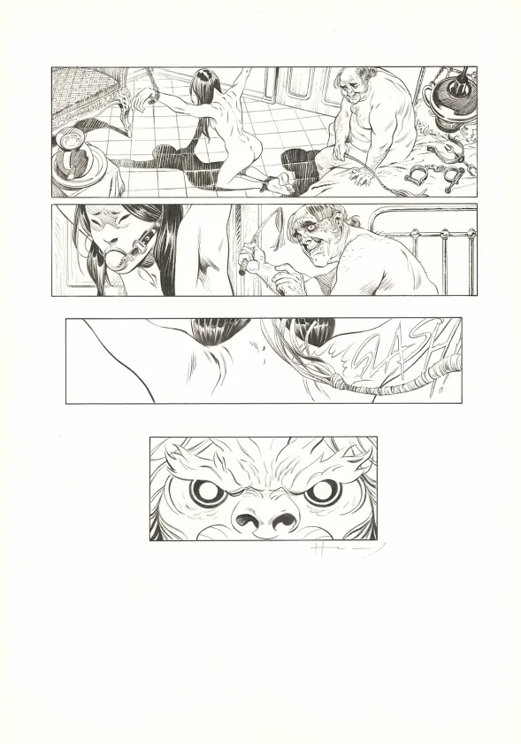 Black and white original page, Shi, Au Commencement était la colère (T.1), Josep Homs