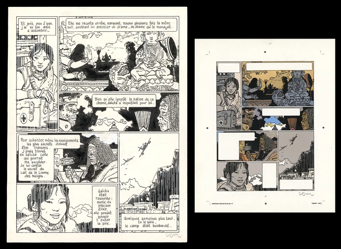 Black and white original page, Jonathan, La Piste de Yéshé (T.17),  Cosey