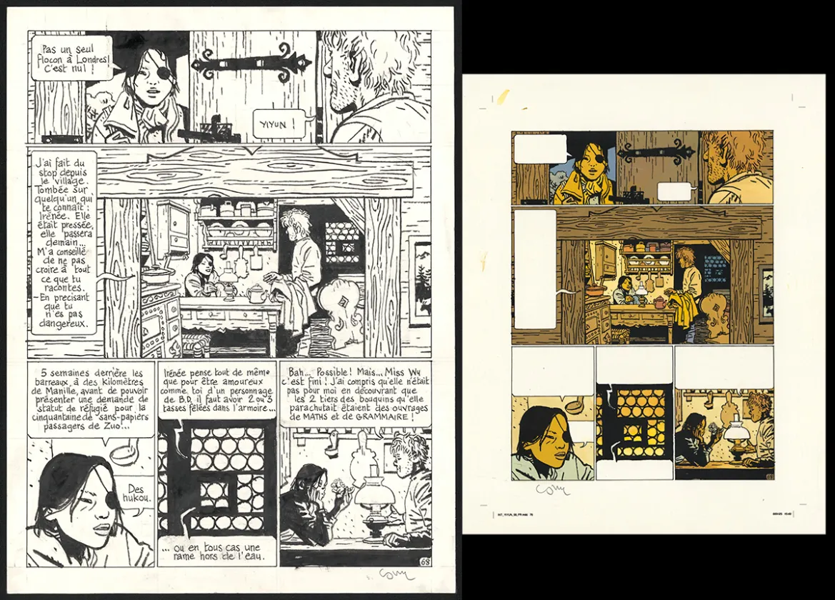 Black and white original page, Yiyun,  Cosey