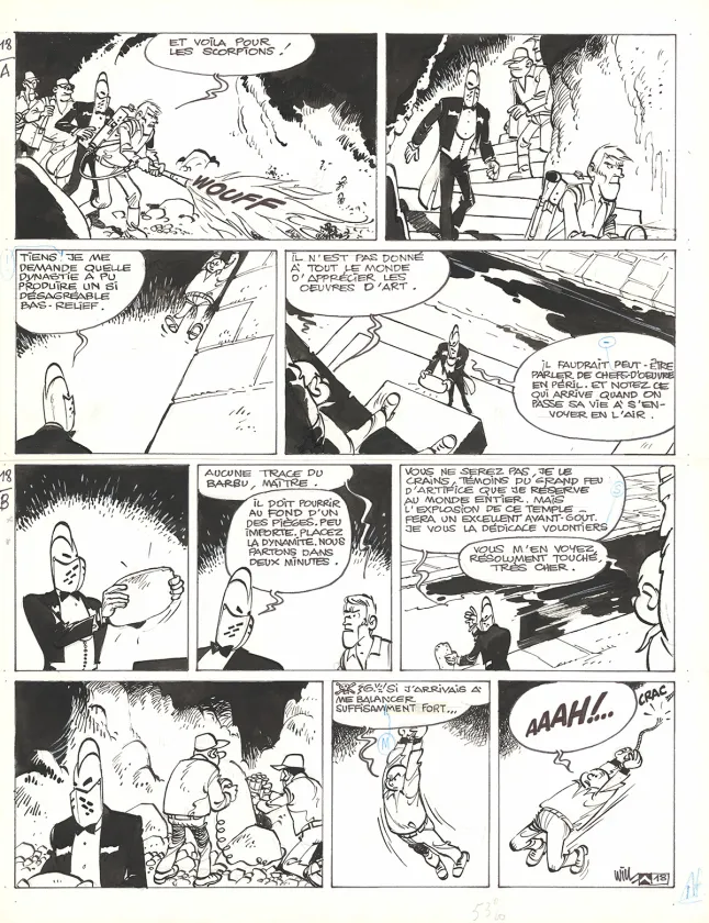 Planche noir et blanc, Tif et Tondu, Choc 235 (T.33),  Will
