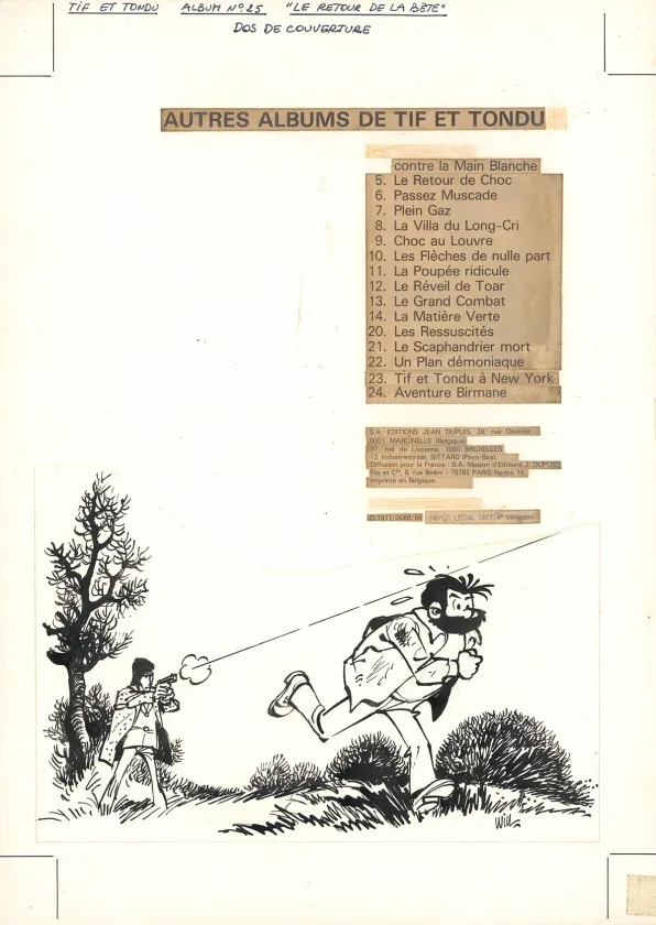 Illustration noir et blanc, Tif et Tondu, Le Retour de la Bête (T.25),  Will
