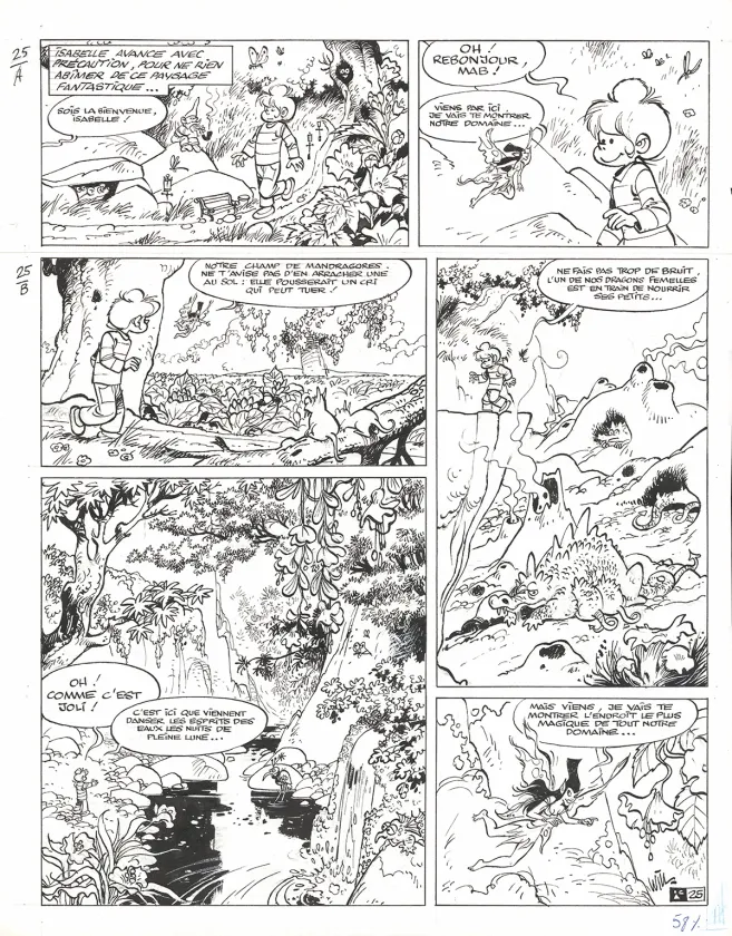 Planche noir et blanc, Isabelle, Le Sortilège des gâtines (T.10),  Will