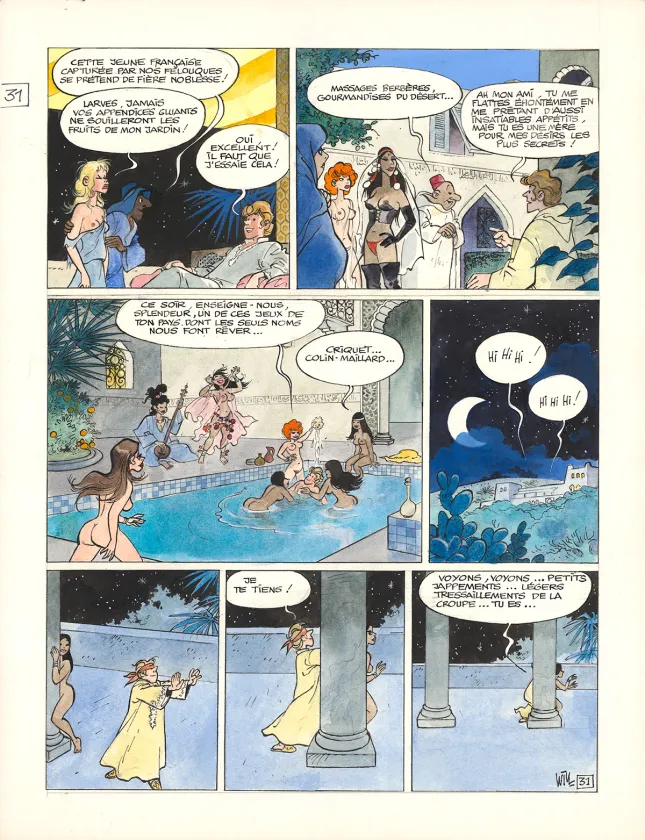Colored original page, Le Jardin des Désirs,  Will