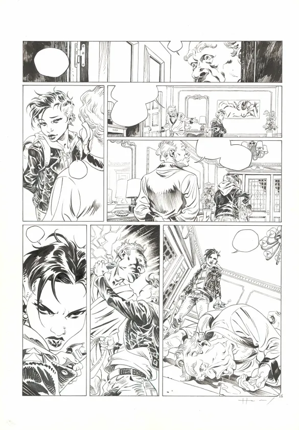 Black and white original page, Millenium, Les Hommes qui n'aimaient pas les femmes - Seconde partie (T.2), Josep Homs
