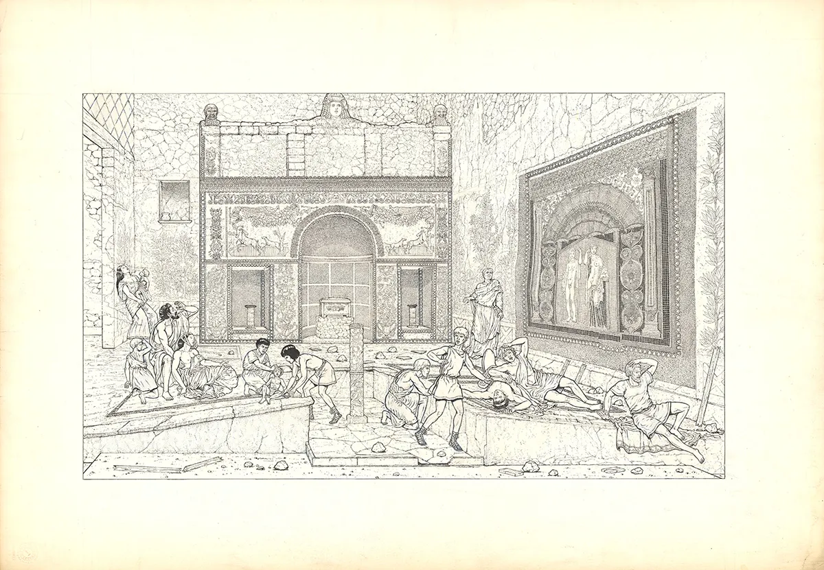 Illustration noir et blanc, Pompeï, tome 2 (T.2), Marc Henniquiau