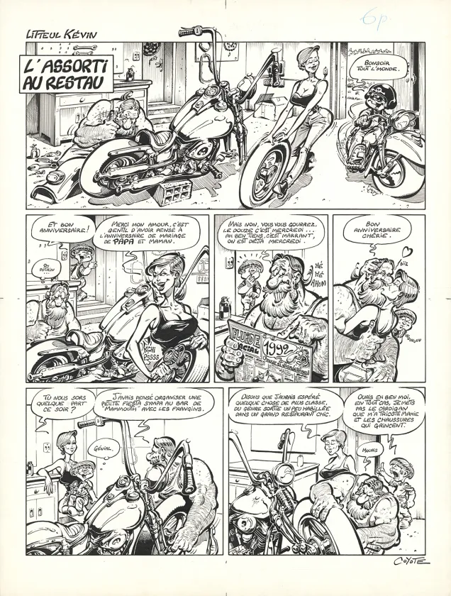 Black and white original page, Litteul Kévin, Litteul Kévin (T.1),  Coyote