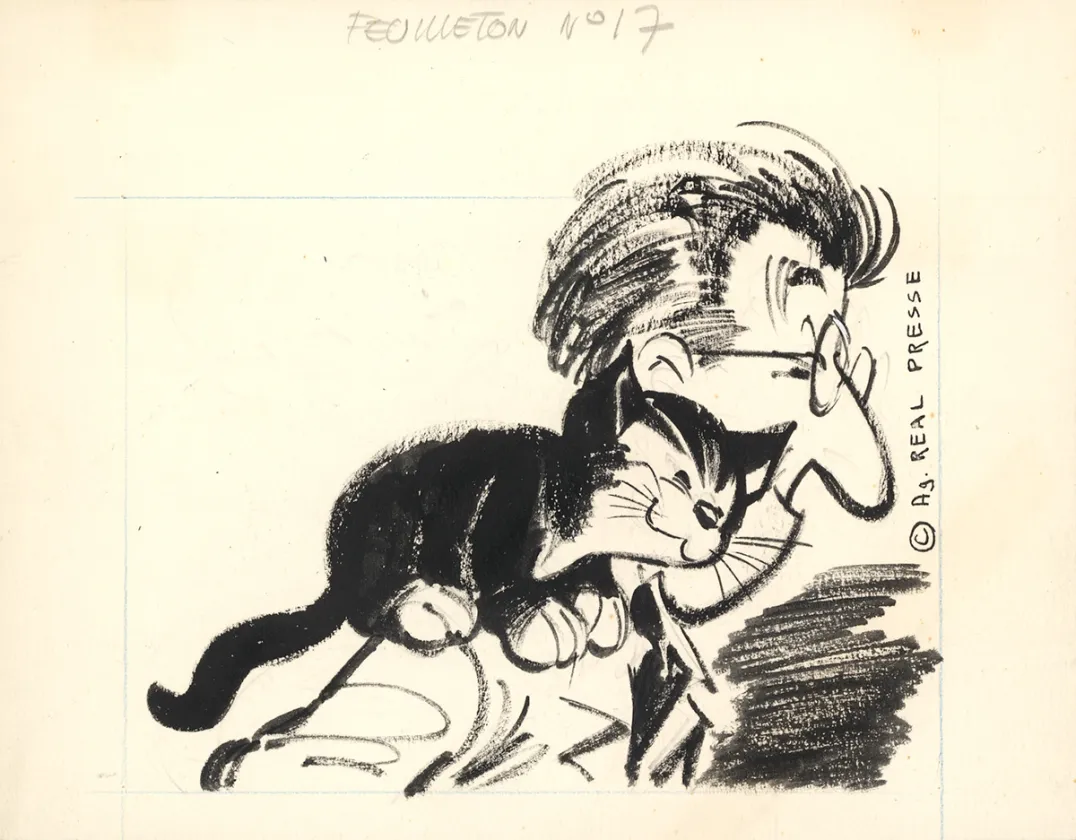 Illustration noir et blanc, Boule et Bill, Jean Roba