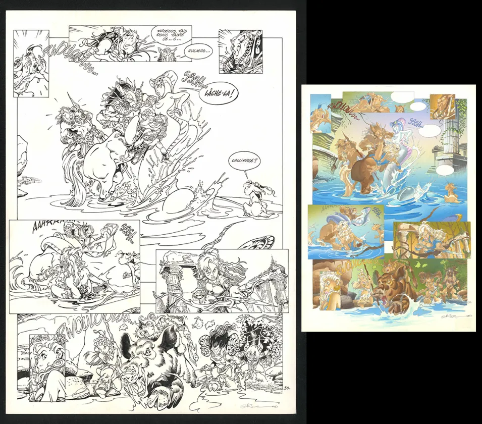 Planche noir et blanc, Atalante, Le Pacte (T.1),  Crisse